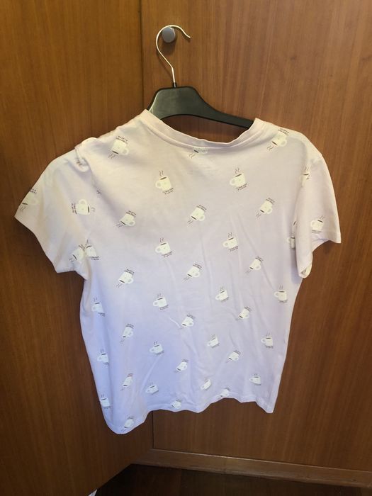 T-shirt rosa estampada
