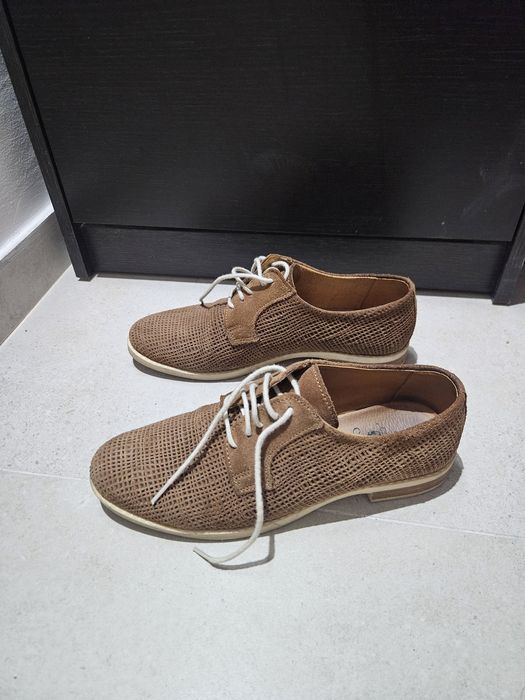 Sapatos castanhos pele sintetica da code woman