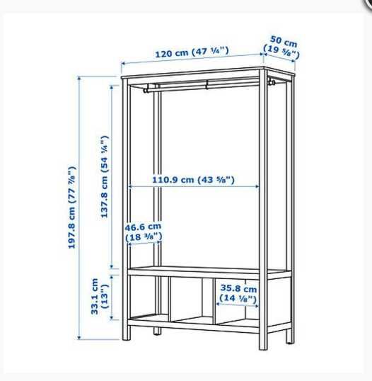 Roupeiro aberto IKEA gama Hemnes