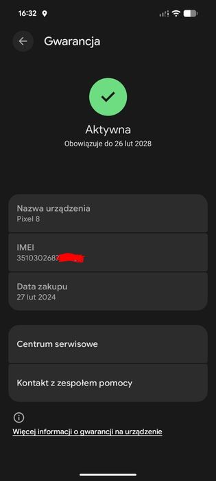 Telefon Google Pixel 8 - gwarancja