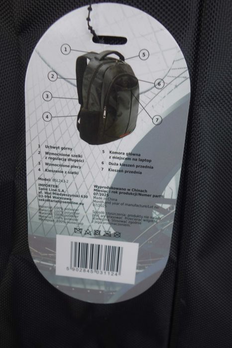 Plecak nowy SEMILINE, może być na laptopa, 23l