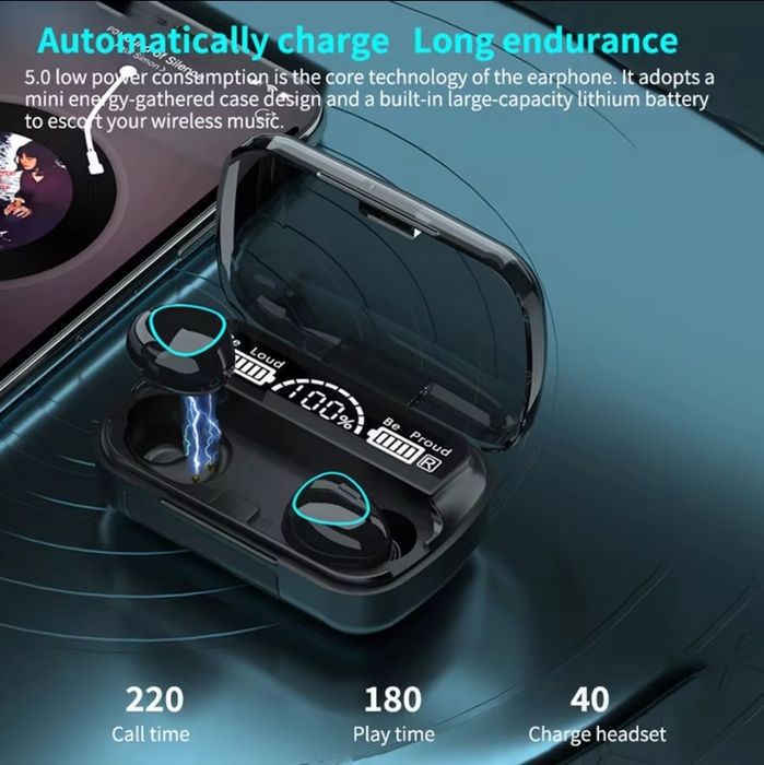Беспроводные наушники M10 TWS Bluetooth с кейсом-павербанком