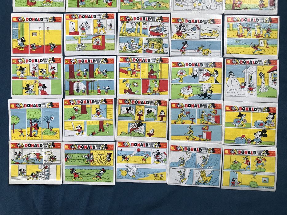 Kompletna kolekcja obrazków z gum Donald (biały język) 45 szt