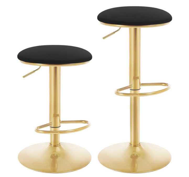 WOLTU Stolek barowy 2 szt czarno zloty