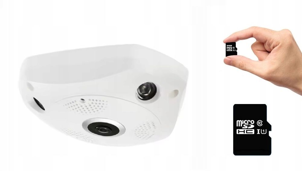 Bezprzewodowa Kamera Fisheye Rybie Oko Ip 360° 3Mpx Wifi