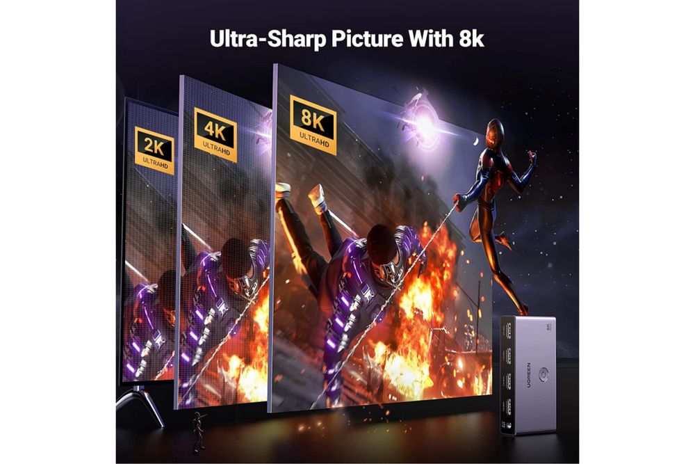 Перемекач Ugreen 8K 60 Hz HDMI 2.1 комутатор Switch 3 в 1