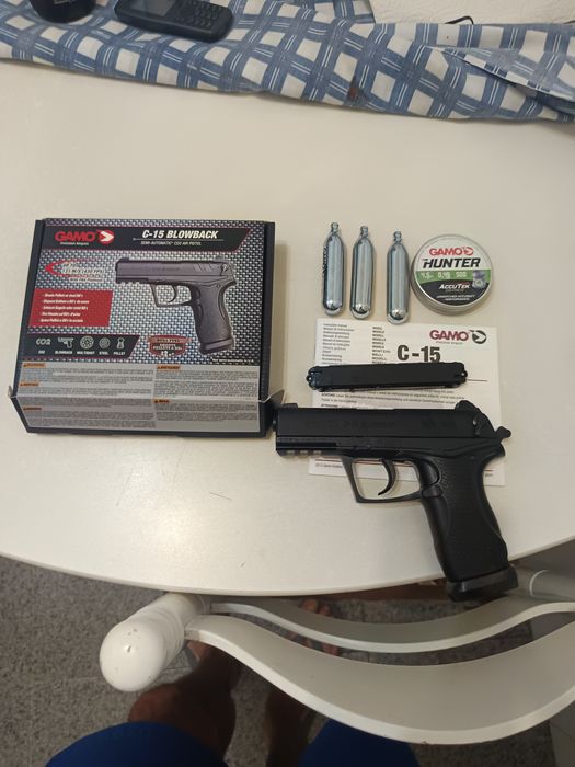 Pistola a ar gamo c-15 blowback nova