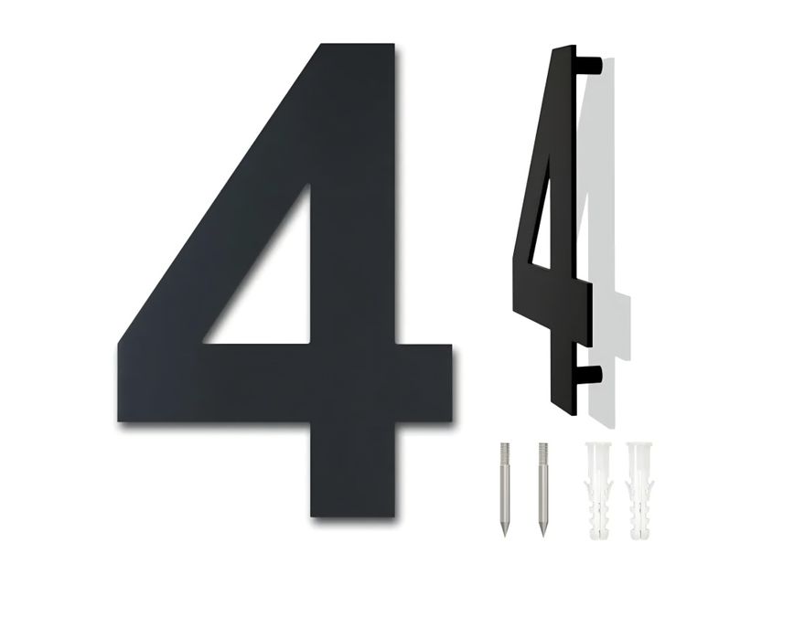 Czarny szczotkowany numer domu