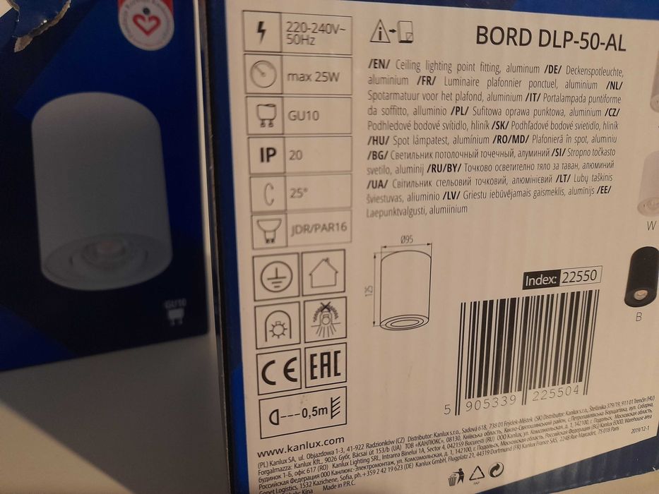 Lampa tuba Kanlux nowa  2 szt srebrna