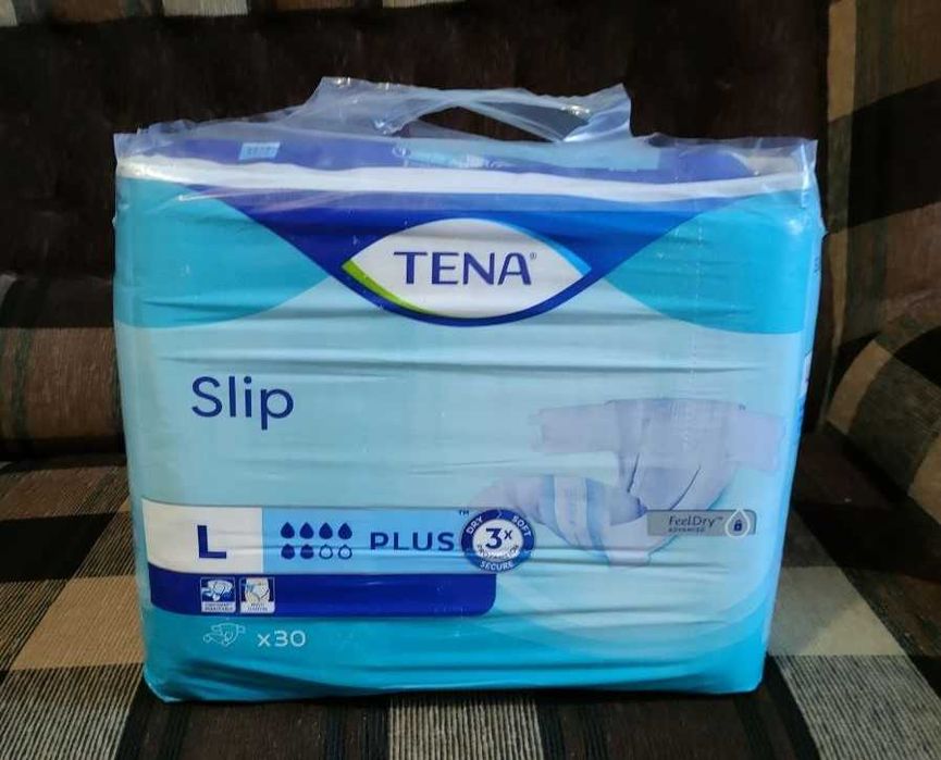 Подгузники памперсы для взрослых L 30шт 6 капель Tena Slip Plus підгузки