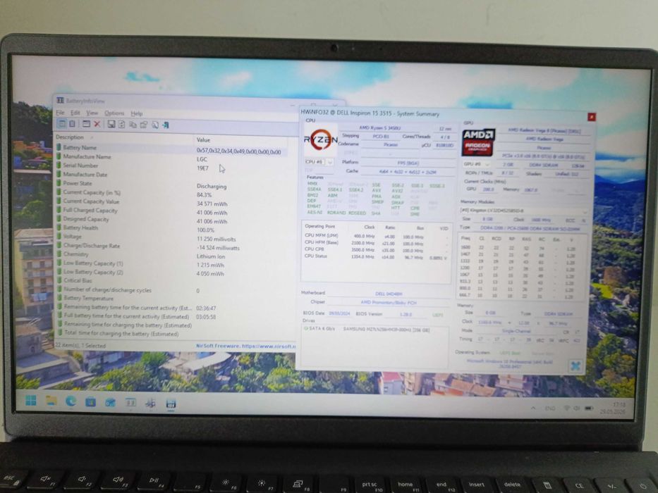 Dell Vostro 15 3515 Ryzen 5 3450U 8Gb 256Gb SSD Radeon Vega 8 15.6"