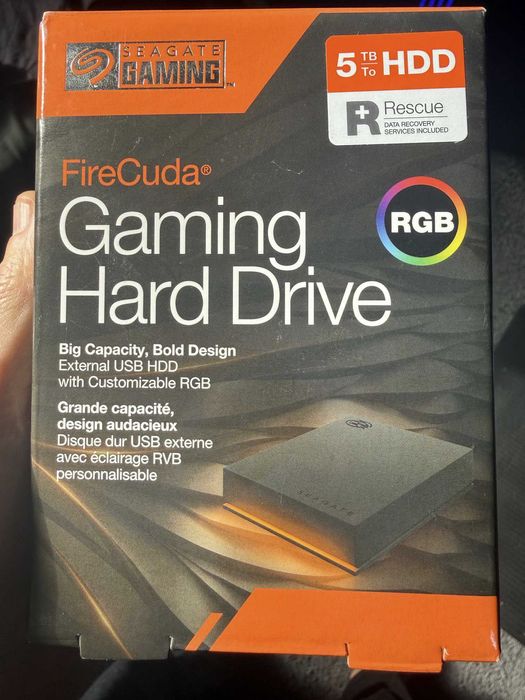 Dysk Seagate FireCuda Gaming HDD 5TB HDD USB 3.2 RGB Czarny