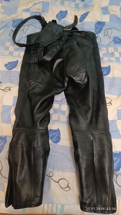 Штани  шкіряні мотоциклетні напів-комбінезон