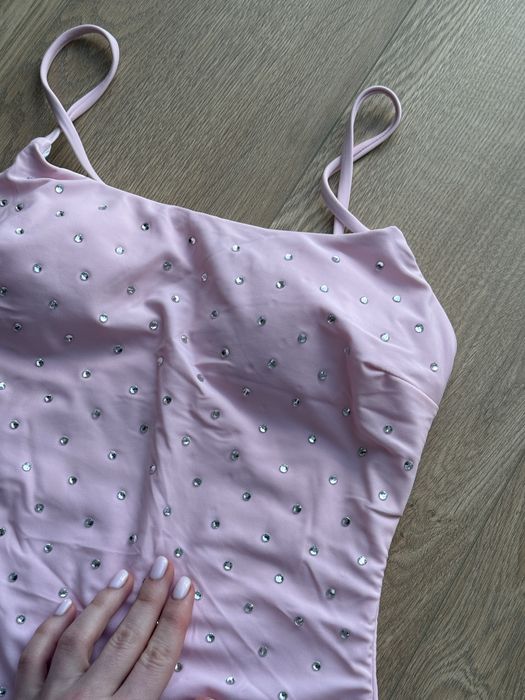 Купальник рожевий зі стразами