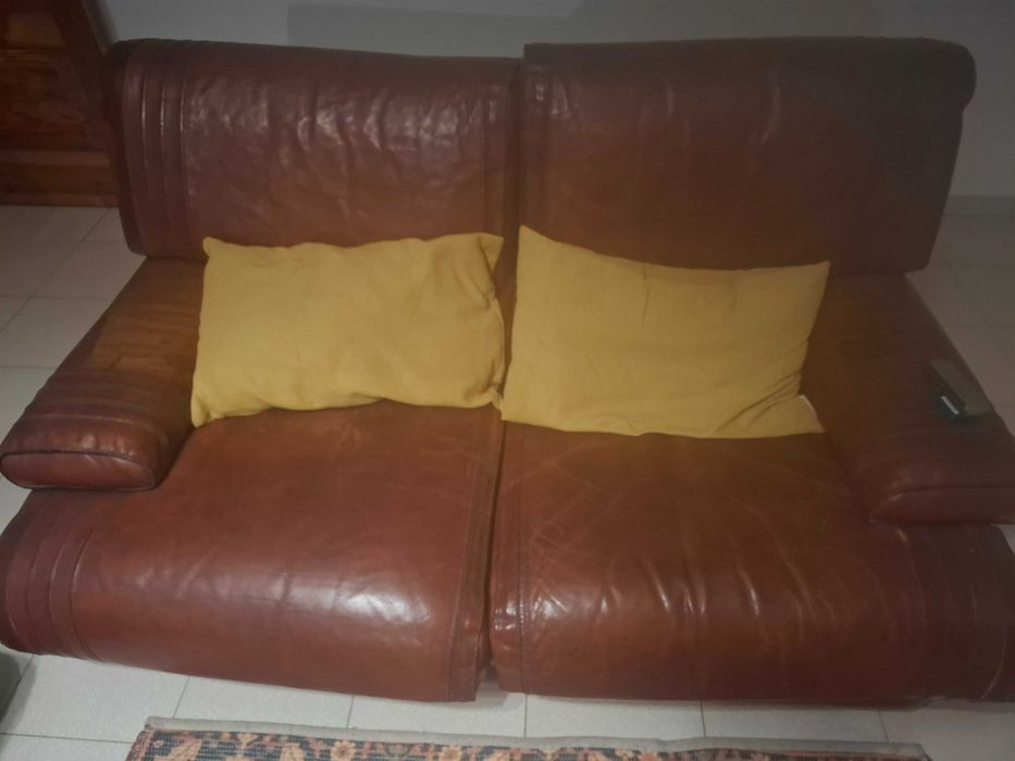 Sofas em pele estilo antigo