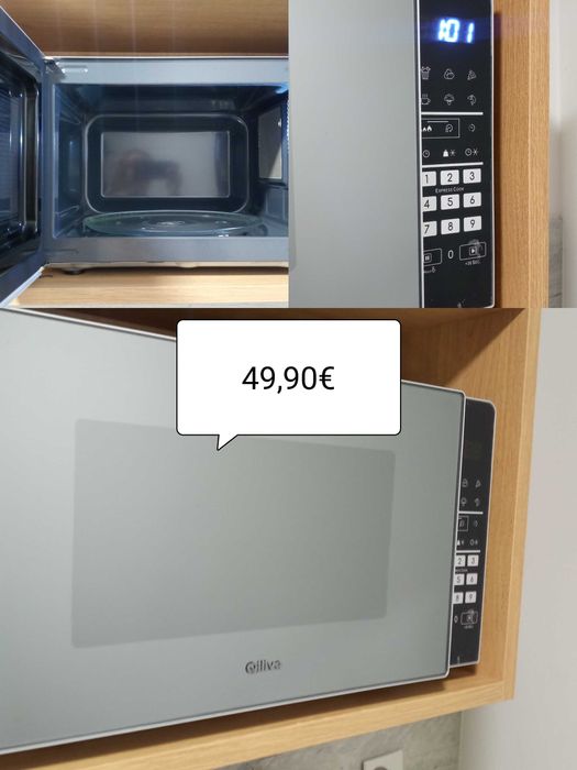 Microondas novo, 6 meses de uso. Motivo da venda: mudança.