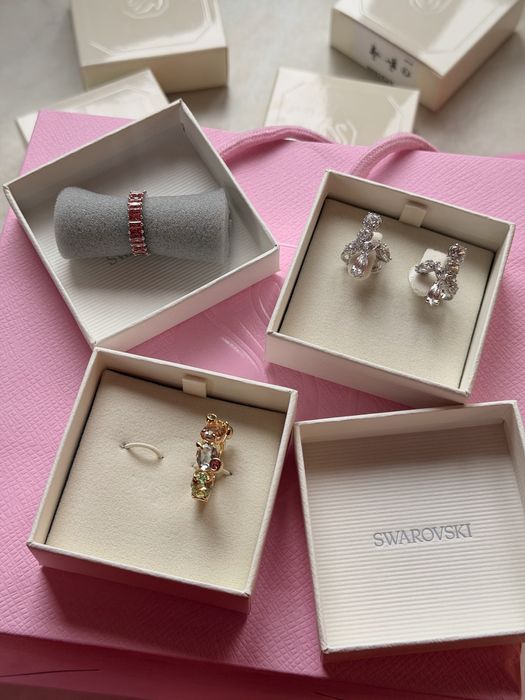 Кафф, сережки кліпси Swarovski 2 шт!