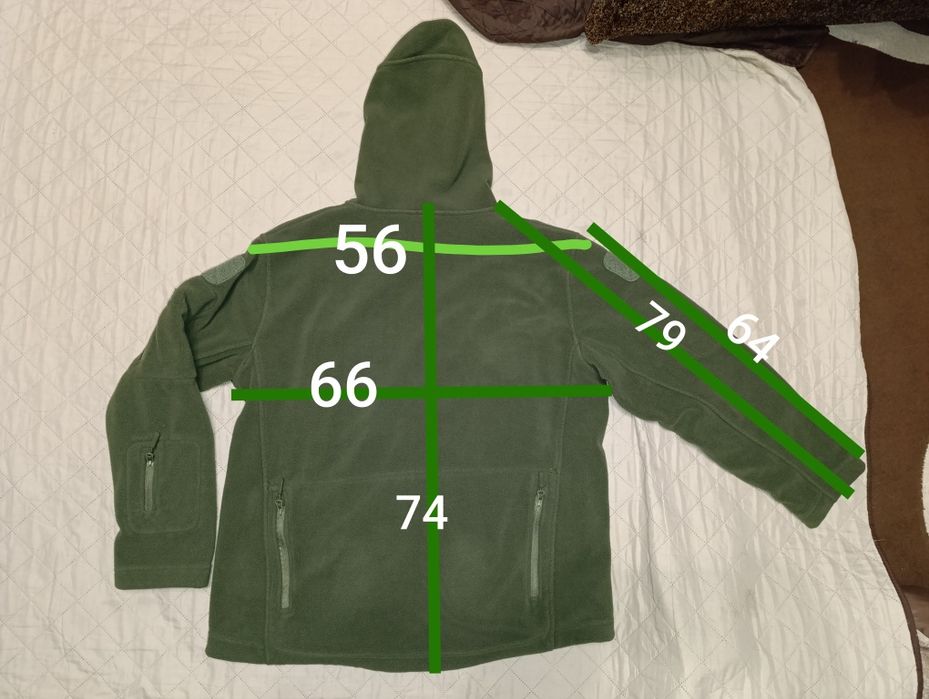 Тактическая флисовая куртка, флиска с капюшоном XL 54