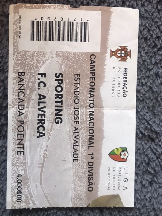 Bilhete sporting Alverca 98