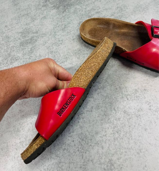 Жіночі сандалі birkenstock червоні, біркенштокі оригінал