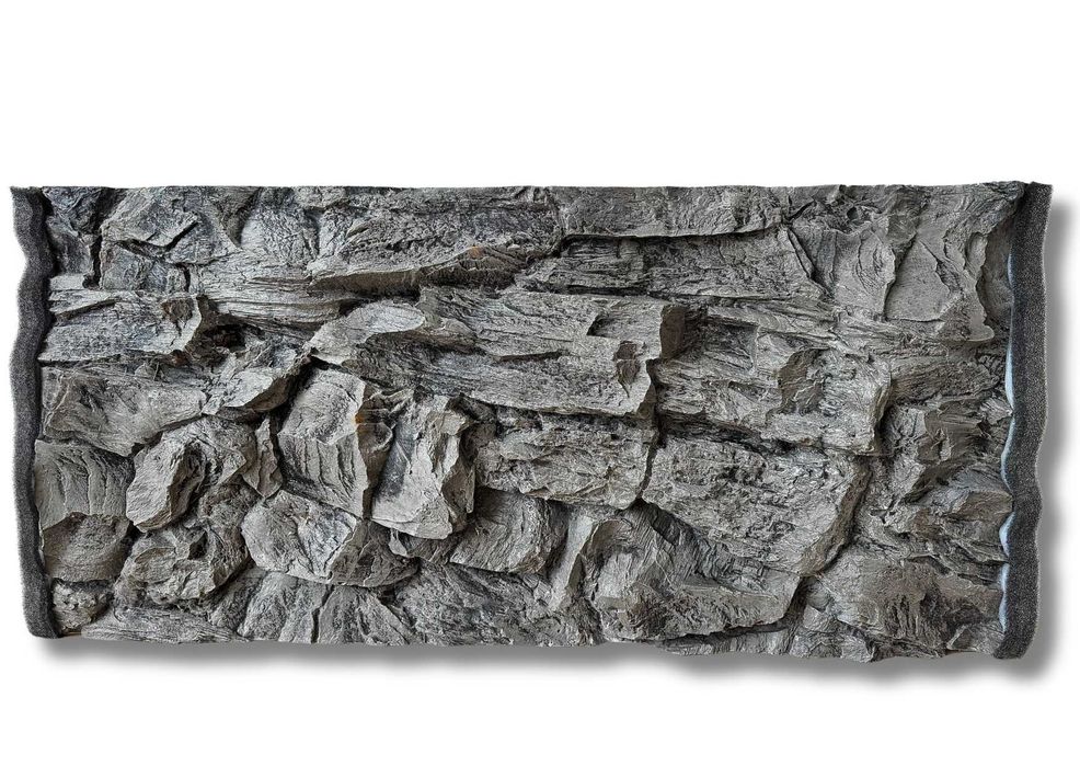 Tło Strukturalne wewnętrzne do akwarium SKAŁA szara 100x50 cm.
