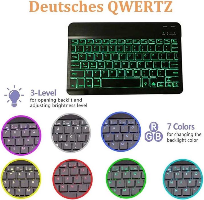 Шкіряний чохол+ клавіатура BLUETOOTH Huawei Matepad SE 11  2024 RGB