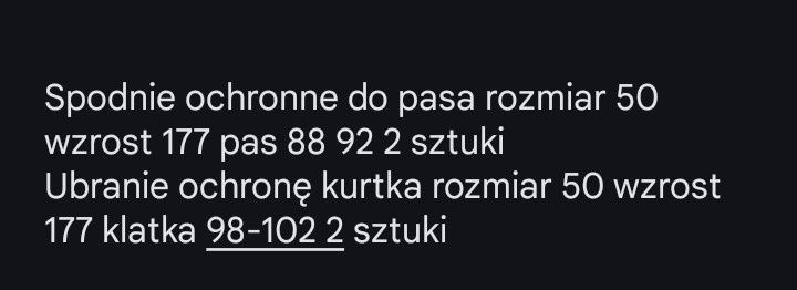Sprzedam odzież ochronna robocza