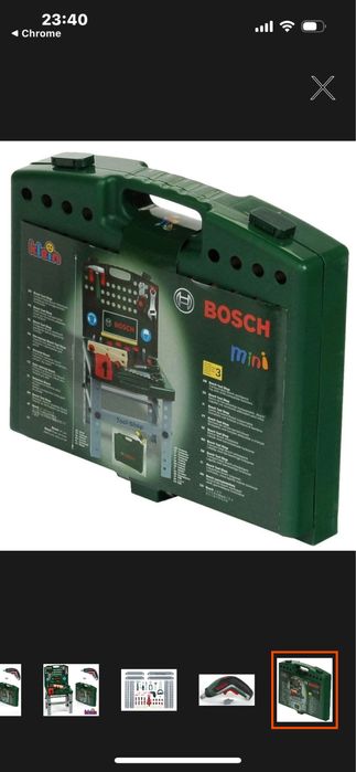 Warsztat dla dzieci BOSCH stół w walizce z wkrętarką