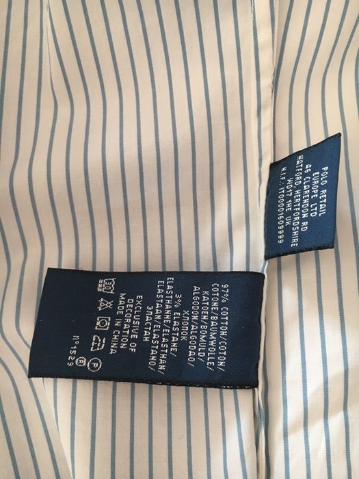 boska nowa koszula Ralph Lauren biala w paski niebieskie M 38