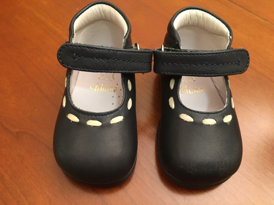 CHICCO - Sapatos Pele azul 17 - Impecáveis!