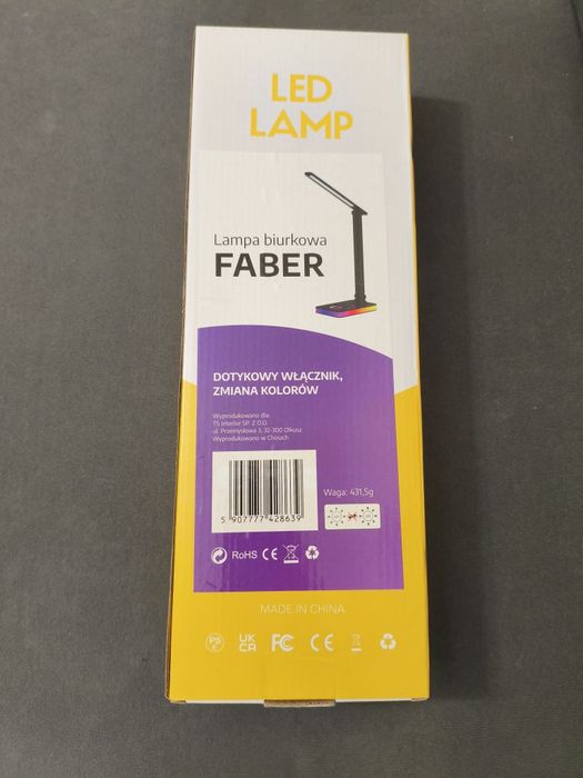 Lampa lampka LED biurkowa dotykowa biurowa do pracy ładowanie USB Fabe