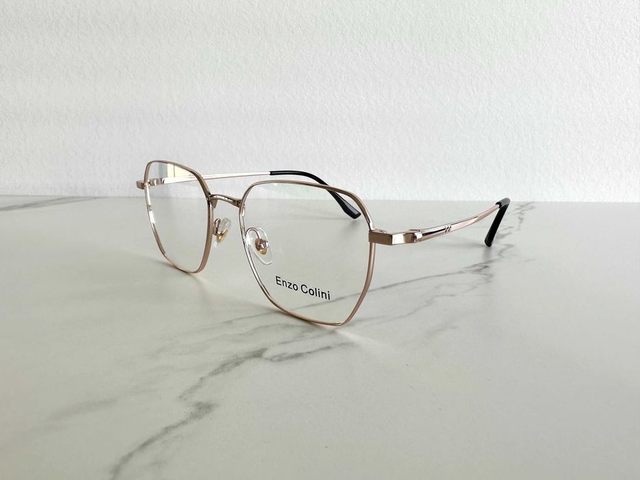 NOWE Okulary oprawki damskie złote metalowe ENZO COLINI 13032 C1 złoty