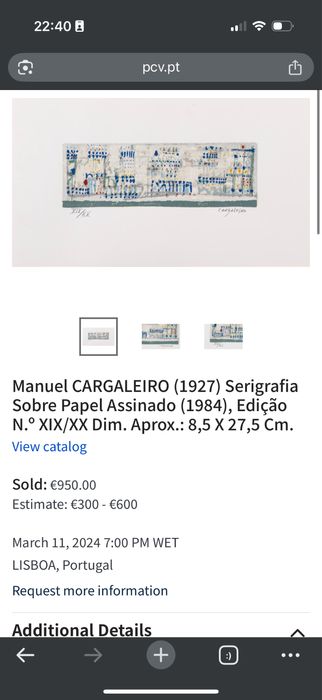 Serigrafia Manuel Cargaleiro - “Azulejos” emoldurada