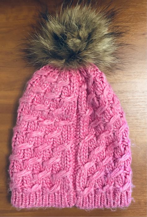 Шапка женская вязанная Odyssey АСТРИТ помпоном бубоном фламинго 55-58