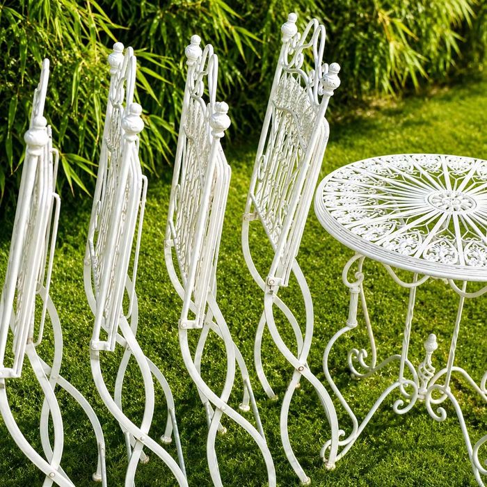 Conjunto de Jardim Vintage Campestre — Mesa + 4 Cadeiras