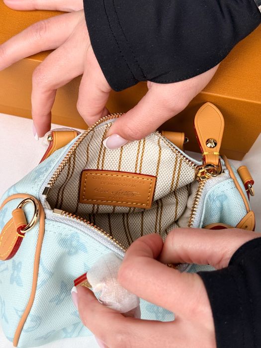 Сумка Louis Vuitton Nano Speedy Denim Mint
