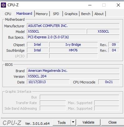 Laptop Asus X552C X550CL 8GB ramu