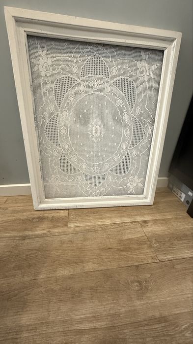 Quadro com crochet antigo