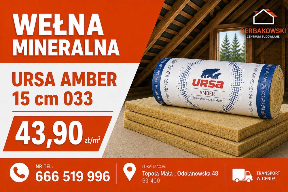 Wełna 15 cm URSA AMBER 033