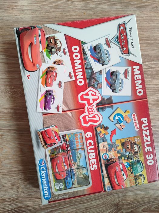 Zygzak Cars Auta Clementoni 4w1 puzzle domino memory klocki