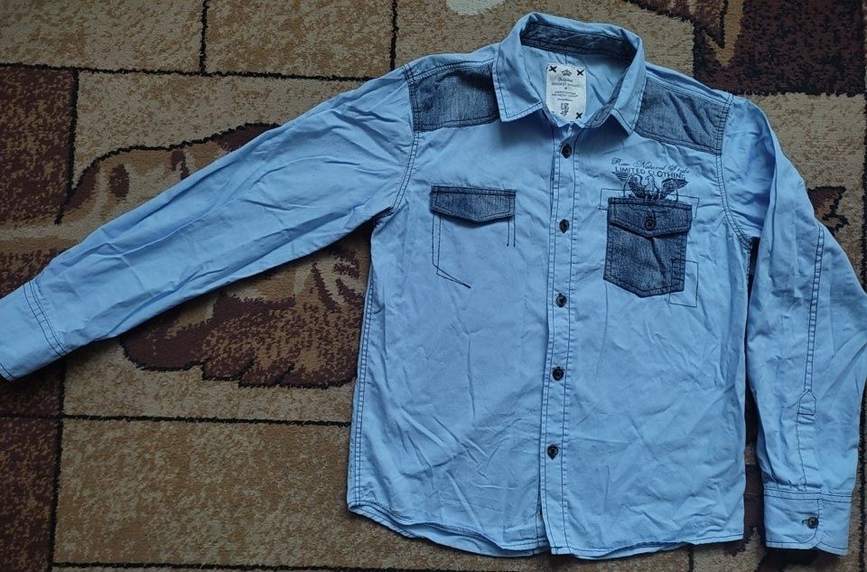 Бавовняна сорочка рубашка хлопчику на зріст 140 см