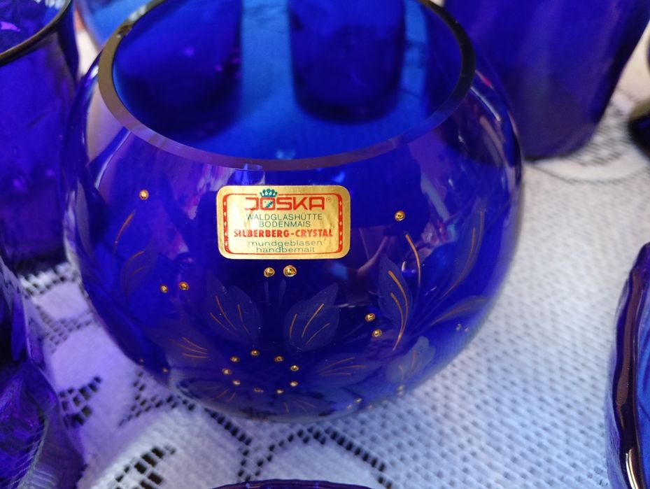 23x Szkło kolorowe niebieskie kobaltowe