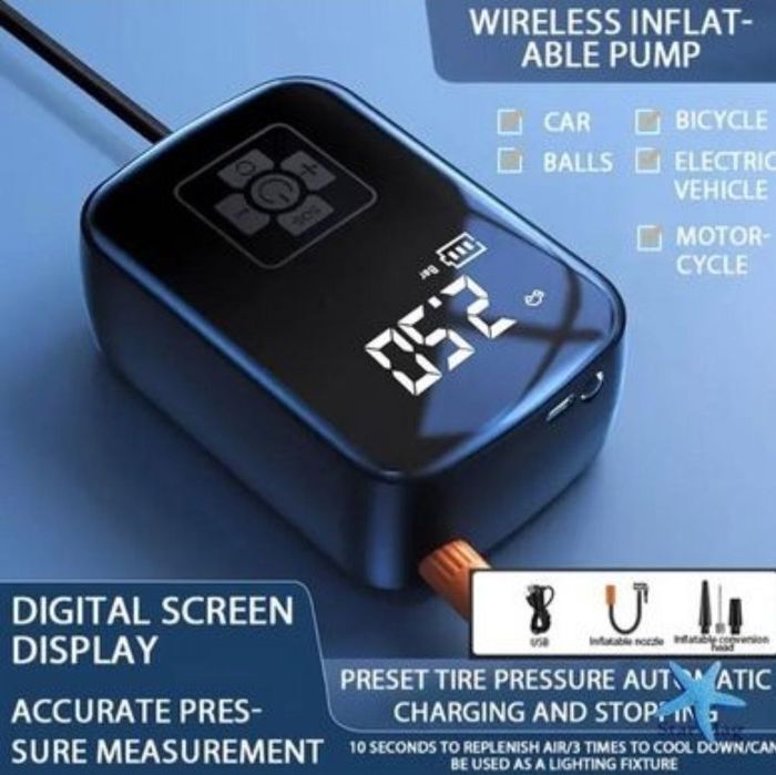 Акумуляторний компресор, бездротовий насос для шин