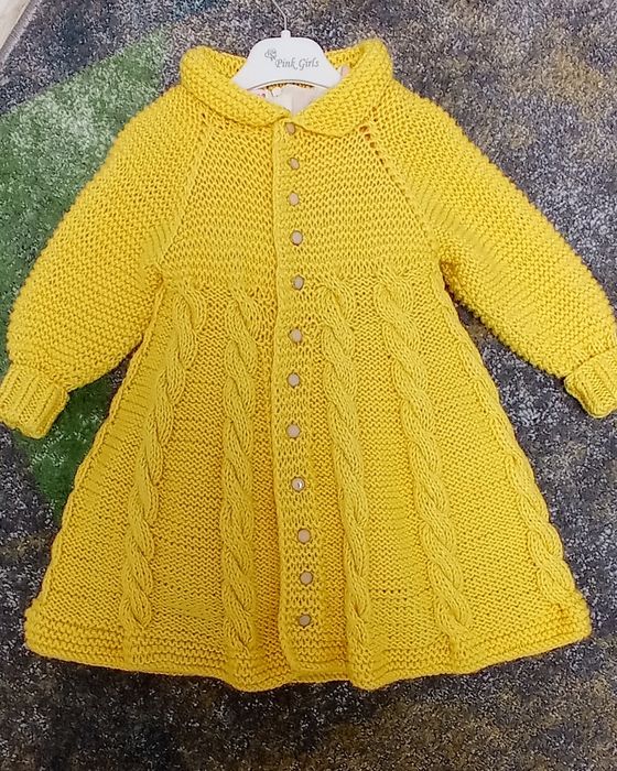 Ручная работа. Вязаное пальтишко на годик