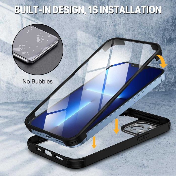 CENHUFO etui do iPhone 13 Pro 360 pancerne folia na ekranie