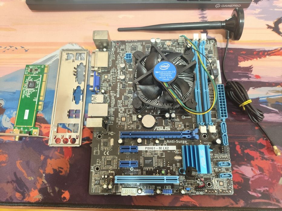 Комплект материнська плата asus p8h61 m lx2 1155 процесор wi-fi