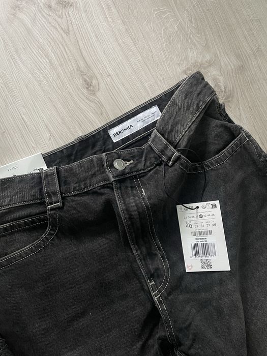 Bershka flared jeans black Джинси bershka flared distressed  jeans Y2k