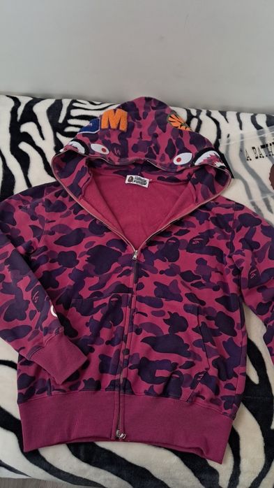 BAPE Purple Camo Shark Hoodie