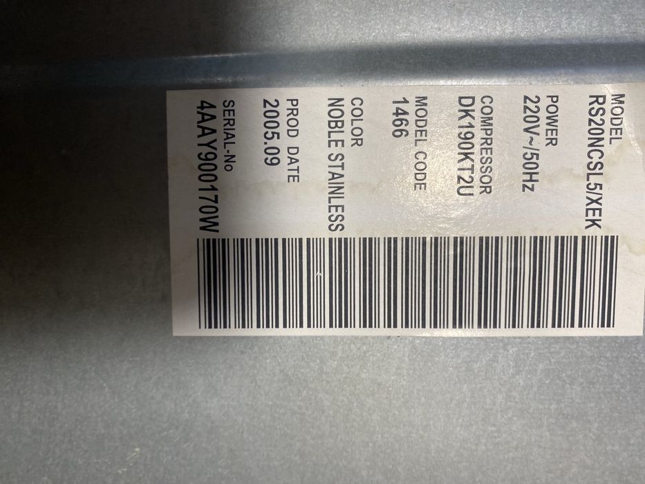 Холодильник Samsung двох дверний, side-by-side, сірий н