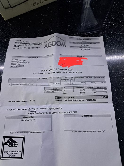 Pojemnik na mleko ekspres  DeLonghi